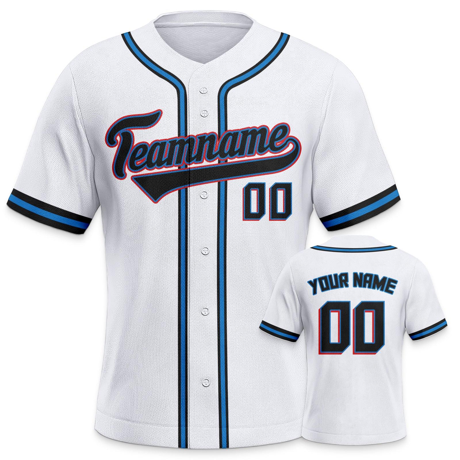 Custom White Black-Blue Orange Authentic Classic Baseball Jersey